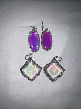 2 pairs of Kendra Scott iridescent earrings **MISSING ORIGINAL PACKAGING**